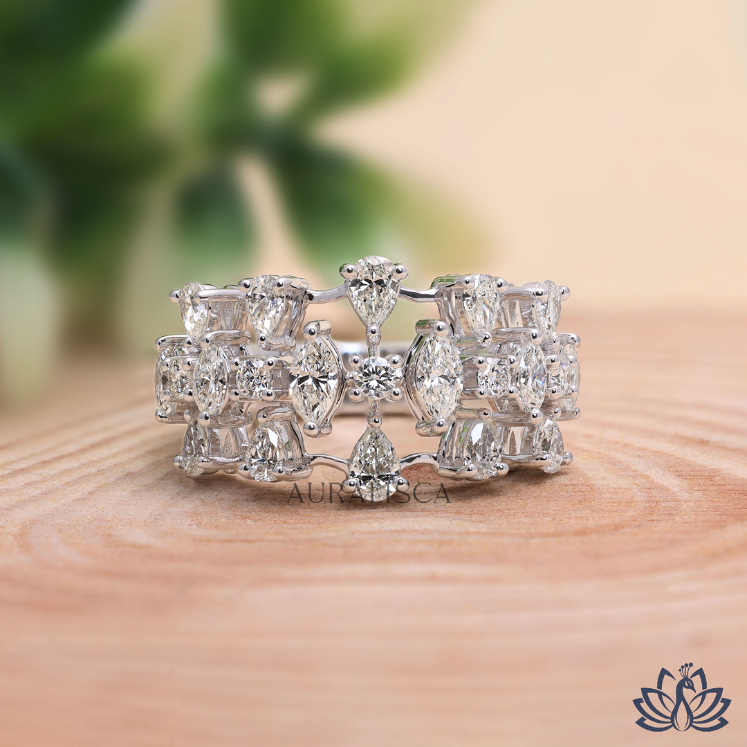 Multi Stone Diamond Cluster Band - AJR077