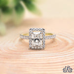 Load image into Gallery viewer, Radiant Halo Diamond Engagement Ring (Double Band) - Lab Grown