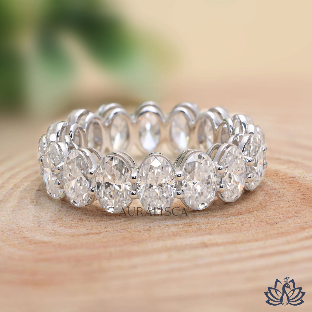 Oval Eternity Diamond Band - Moissanite Diamond