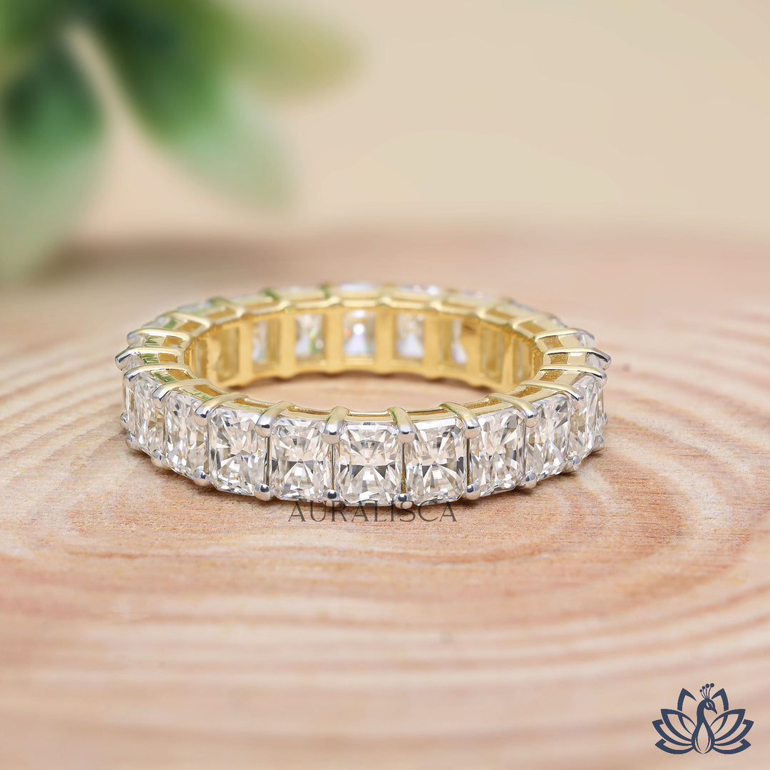 Emerald Full Eternity Diamond Ring - Lab Grown