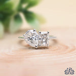 Load image into Gallery viewer, Pear &amp; Radiant Two Stone Diamond Ring - Lab Grown