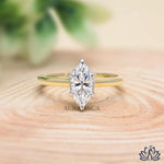 Load image into Gallery viewer, Marquise Solitaire Diamond Ring - Lab Grown