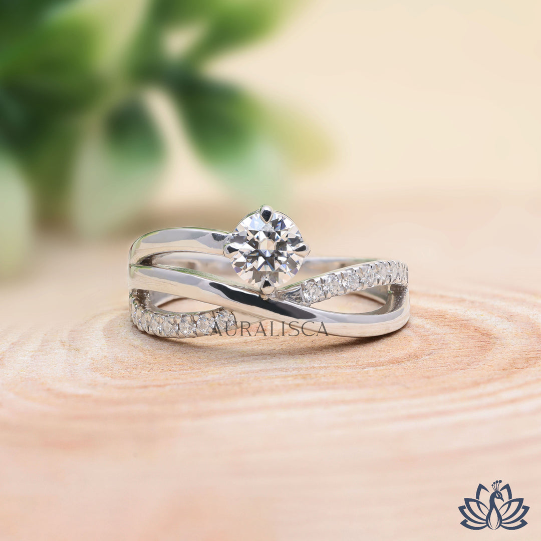 Round Twist Diamond Ring (Modern Design) -  Lab Grown