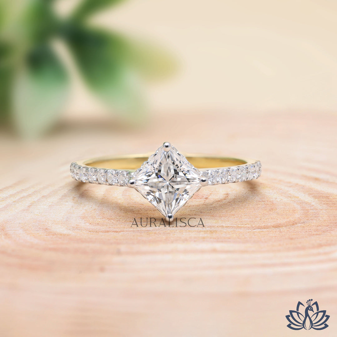 Princess Solitaire Diamond Ring - Lab Grown