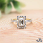 Load image into Gallery viewer, Emerald Halo Diamond Ring - Lab Grown
