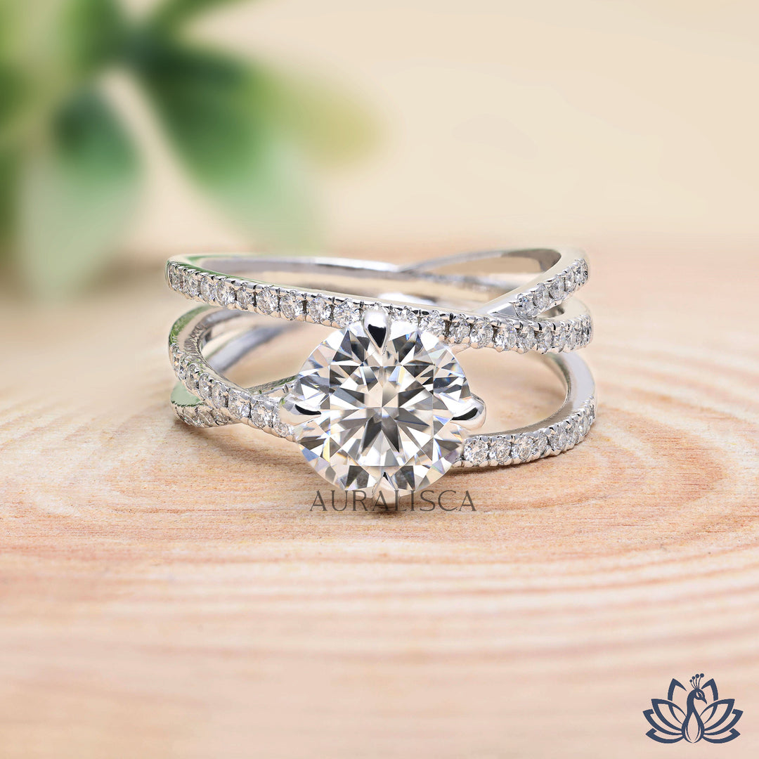 Round Multi Band Diamond Ring - Lab Grown
