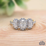 Load image into Gallery viewer, Oval Three Stone Diamond Ring (Gemstone Style) - Lab Grown
