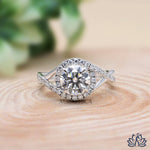 Load image into Gallery viewer, Round Twist Halo Diamond Ring - Lab Grown