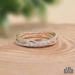 Load image into Gallery viewer, Curved wedding band chevron stacking Diamond Ring (Luxury) - Lab Grown