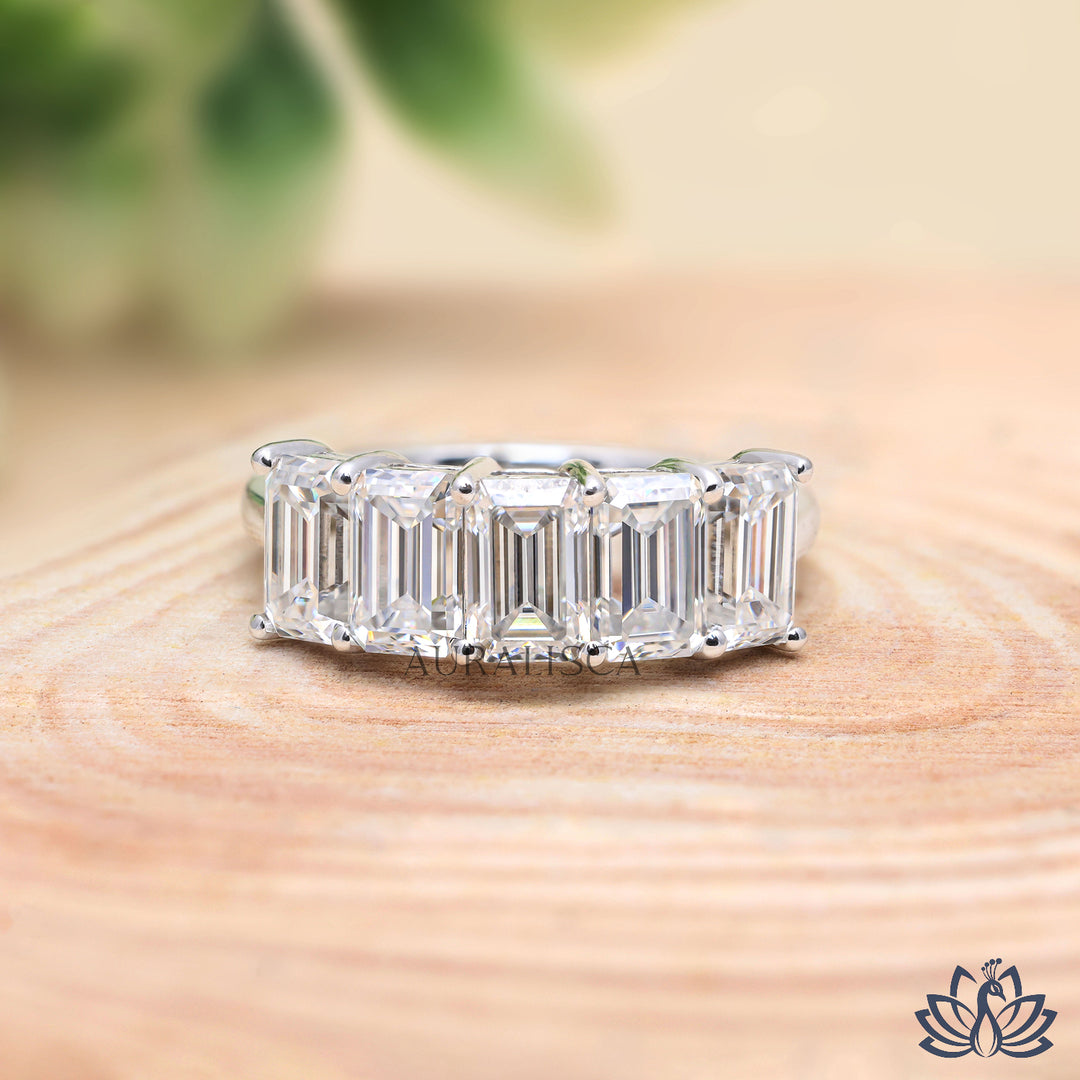 Emerald Multi Stone Diamond Ring - Lab Grown