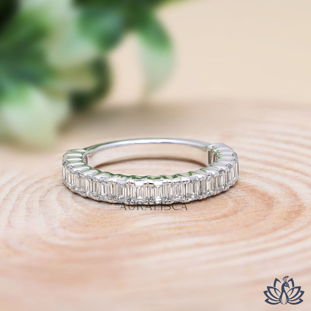 Emerald Eternity Diamond Band - Lab Grown