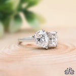 Load image into Gallery viewer, Pear &amp; Radiant Two Stone Diamond Ring - Lab Grown