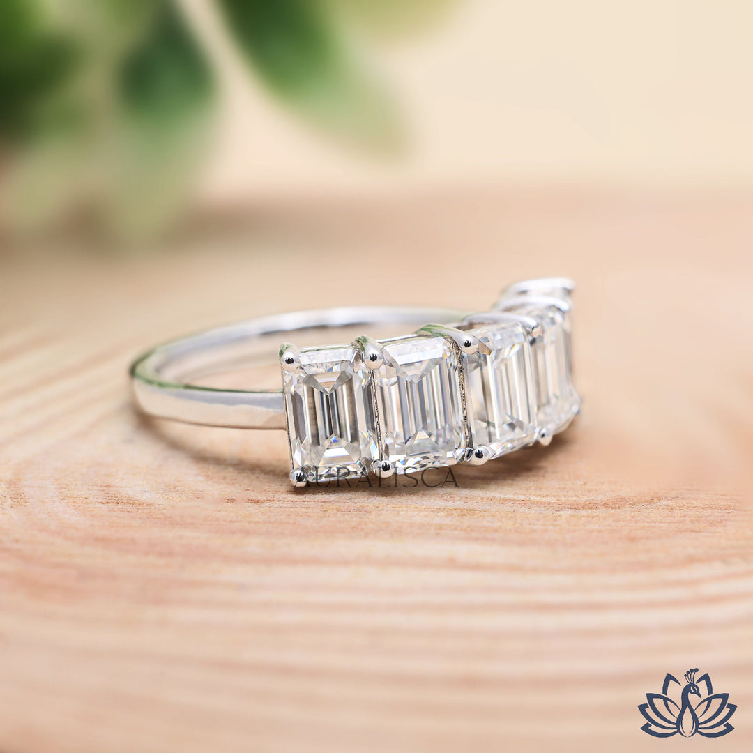 Emerald Multi Stone Diamond Ring - Lab Grown
