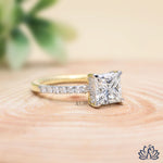 Load image into Gallery viewer, Princess Solitaire Diamond Engagement Ring - Lab Grown