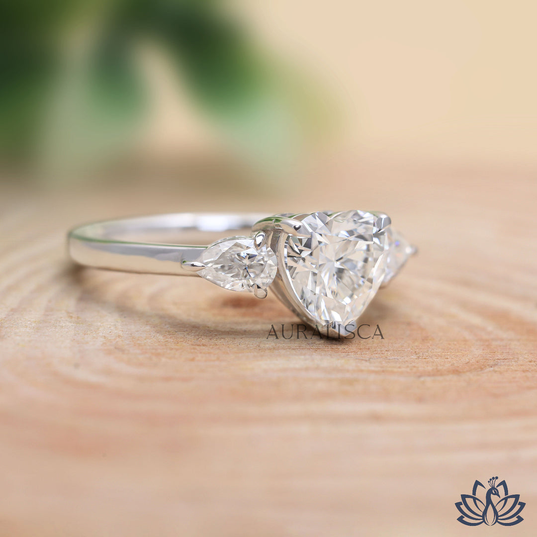 Heart Cut Diamond Eternity Ring - Lab Grown