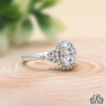 Load image into Gallery viewer, Oval Halo Diamond Engagement Ring - Lab Grown