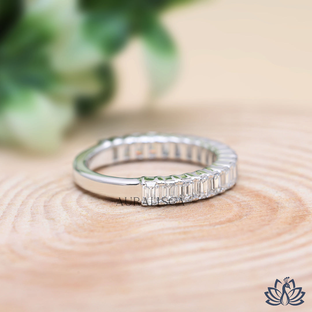 Emerald Eternity Diamond Band - Lab Grown