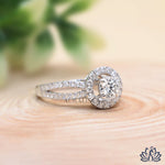 Load image into Gallery viewer, Round Halo Diamond Engagement Ring (Double Halo) - Lab Grown