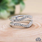 Load image into Gallery viewer, Round Designer Diamond Ring (Open Band) - Lab Grown