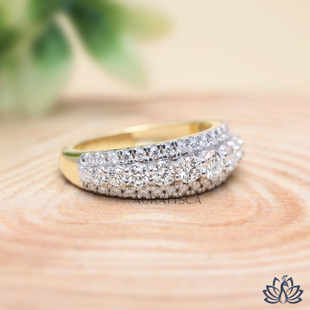 Round Statement Diamond Band Ring - Lab Grown