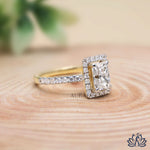 Load image into Gallery viewer, Radiant Halo Diamond Engagement Ring (Double Band) - Lab Grown