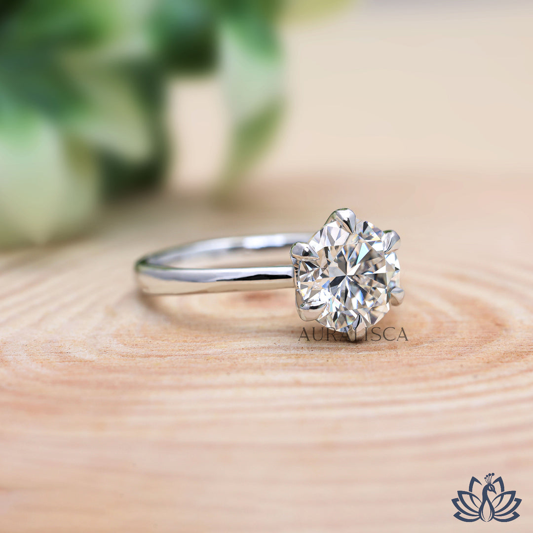 Round Solitaire Diamond Engagement Ring - Lab Grown