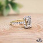 Load image into Gallery viewer, Emerald Halo Diamond Ring - Lab Grown