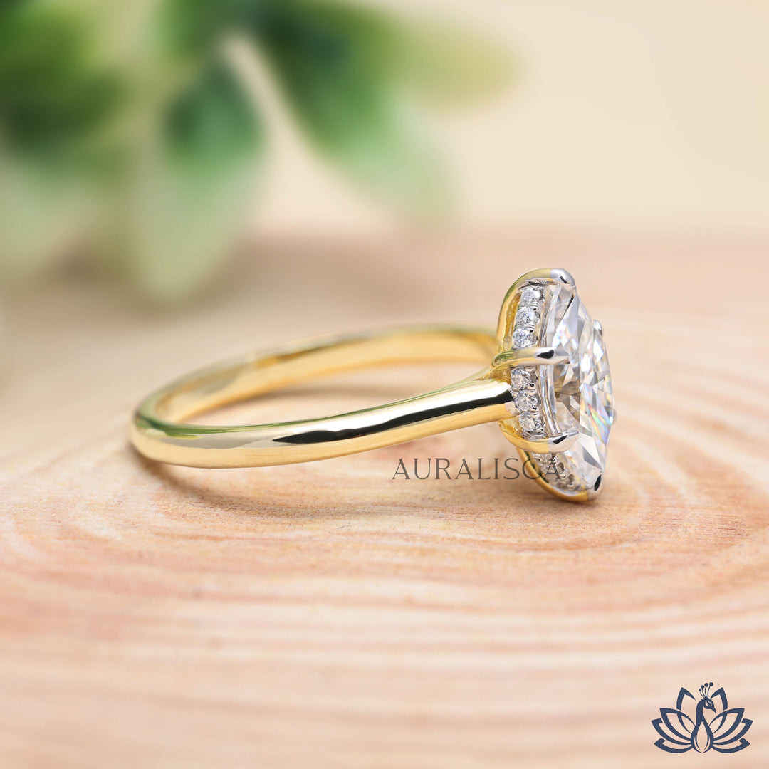 Marquise Solitaire Diamond Ring - Lab Grown