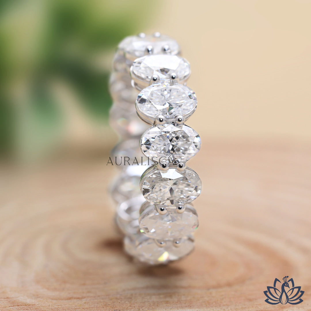 Oval Eternity Diamond Band - Moissanite Diamond