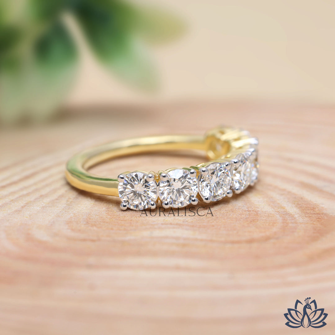 Round Half Eternity Diamond Ring - Lab Grown