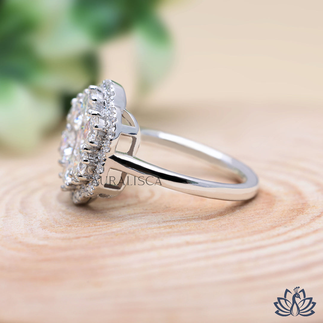 Round Cluster Diamond Ring - Lab Grown