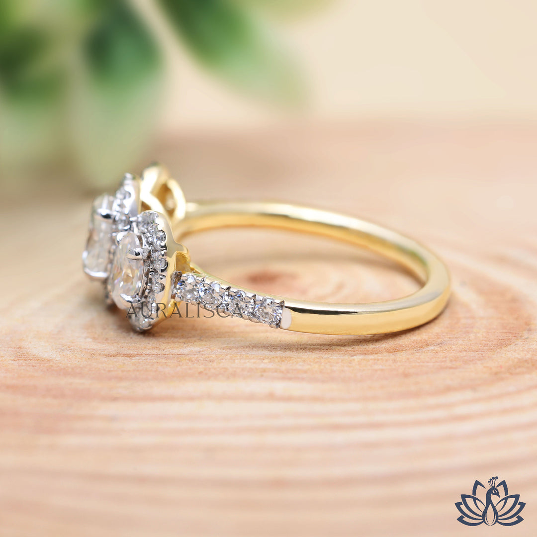 Oval Three Stone Diamond Ring (Gemstone Style) - Lab Grown