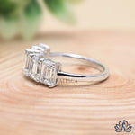 Load image into Gallery viewer, Emerald Multi Stone Diamond Ring - Lab Grown