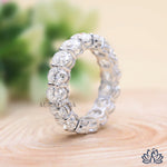 Load image into Gallery viewer, Oval Eternity Diamond Ring (Luxury Band) - Moissanite Diamond