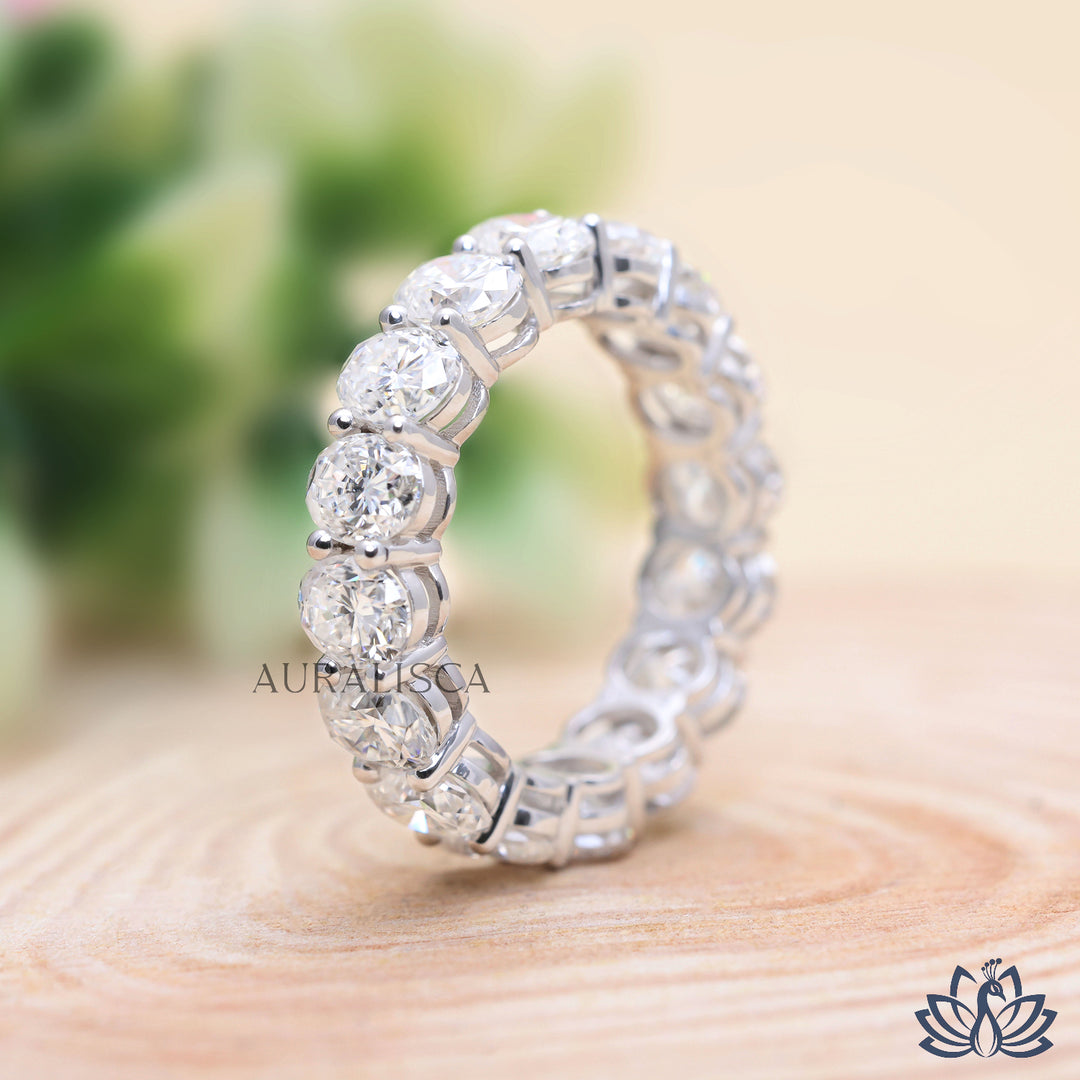 Oval Eternity Diamond Ring (Luxury Band) - Moissanite Diamond