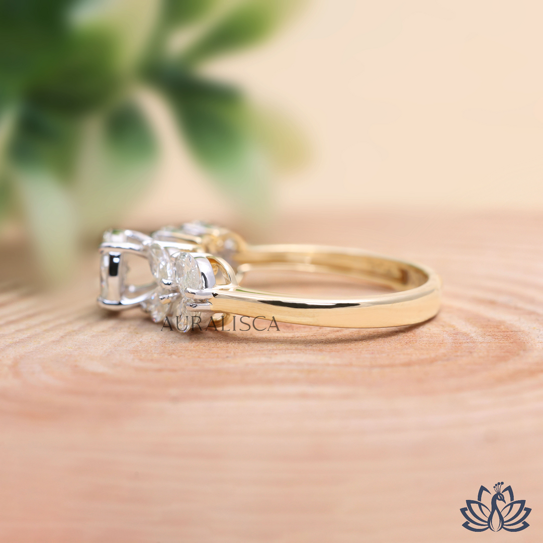 Marquise & Princess Diamond Ring For Engagement - AJR072