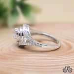 Load image into Gallery viewer, Round Halo Diamond Statement Ring (Rose Gold) - Lab Grown