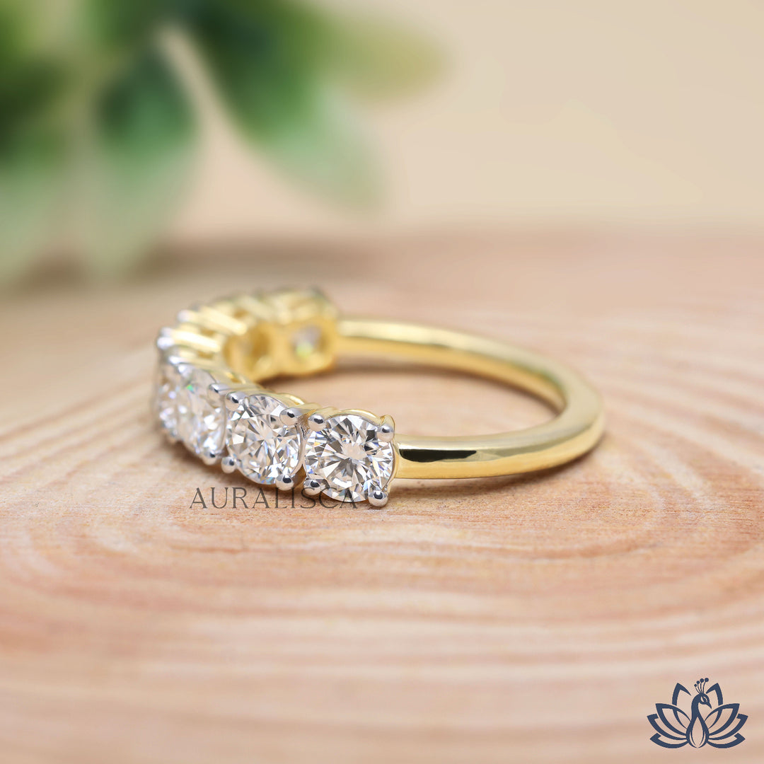 Round Half Eternity Diamond Ring - Lab Grown