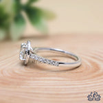 Load image into Gallery viewer, Round Halo Diamond Engagement Ring (Pavé Band) - Lab Grown
