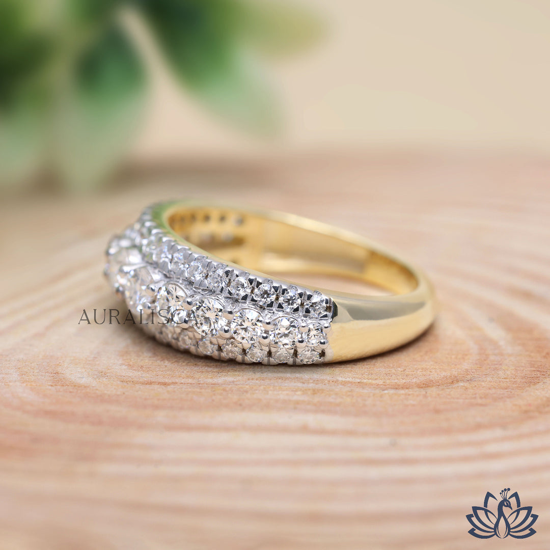 Round Statement Diamond Band Ring - Lab Grown