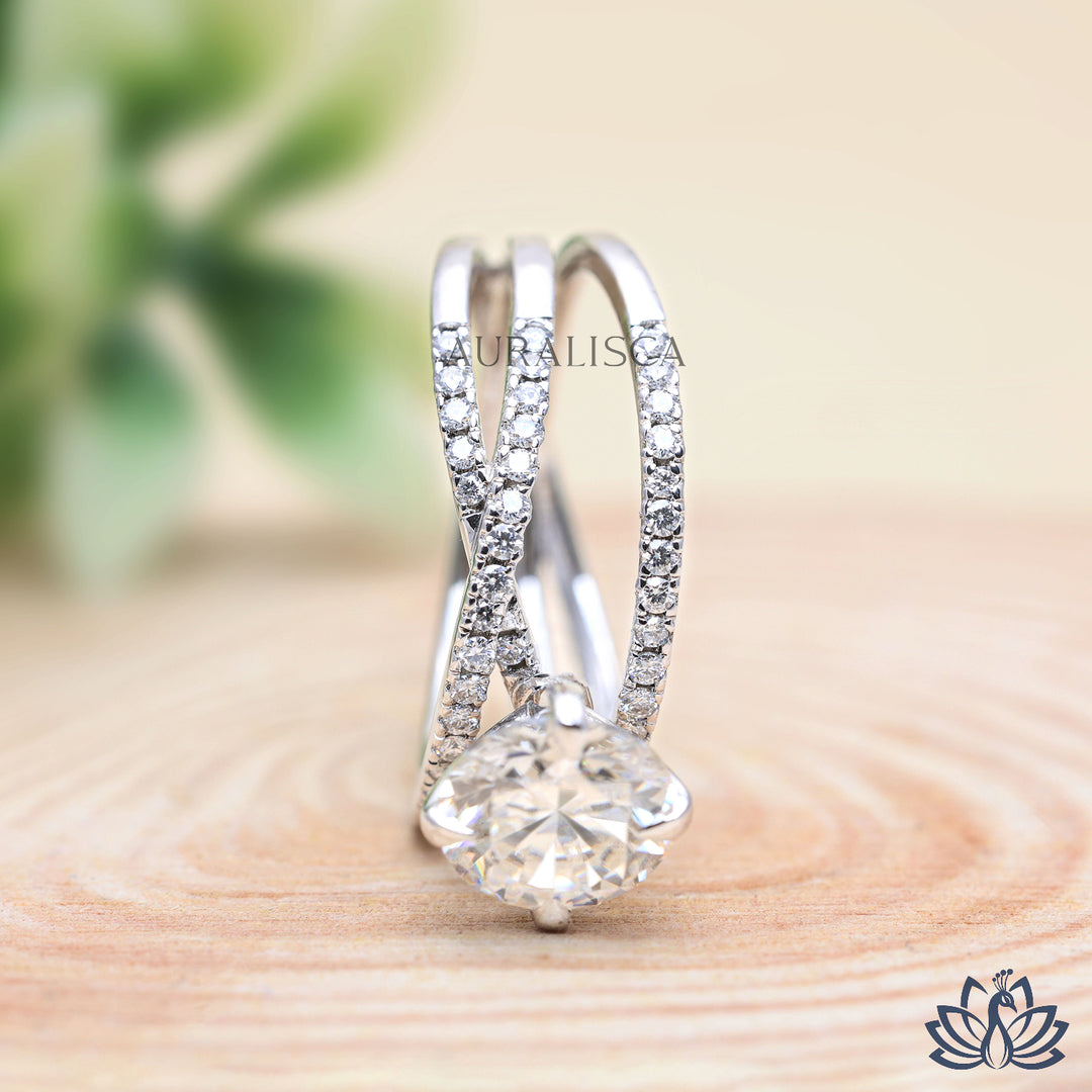 Round Multi Band Diamond Ring - Lab Grown