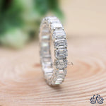 Load image into Gallery viewer, Emerald Diamond Eternity Ring - Moissanite Diamond