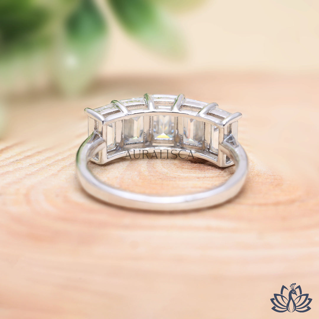 Emerald Multi Stone Diamond Ring - Lab Grown