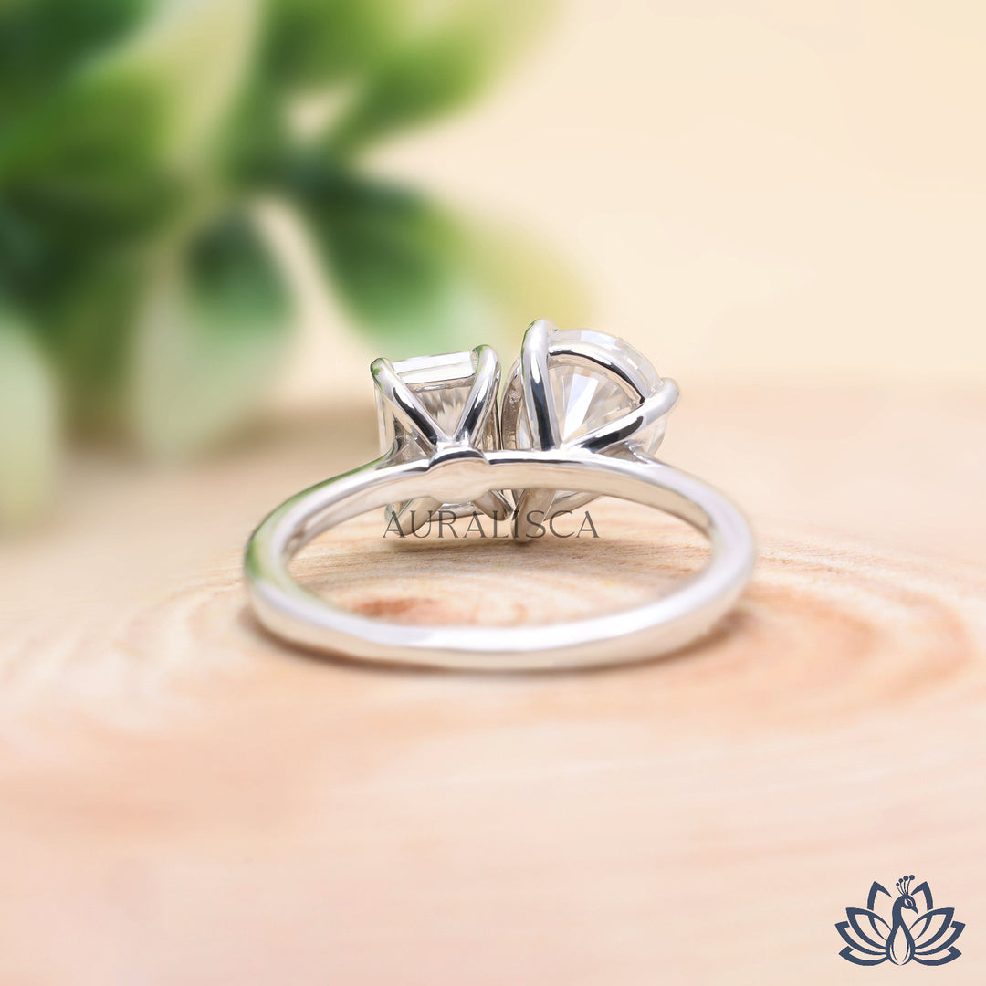 Pear & Radiant Two Stone Diamond Ring - Lab Grown