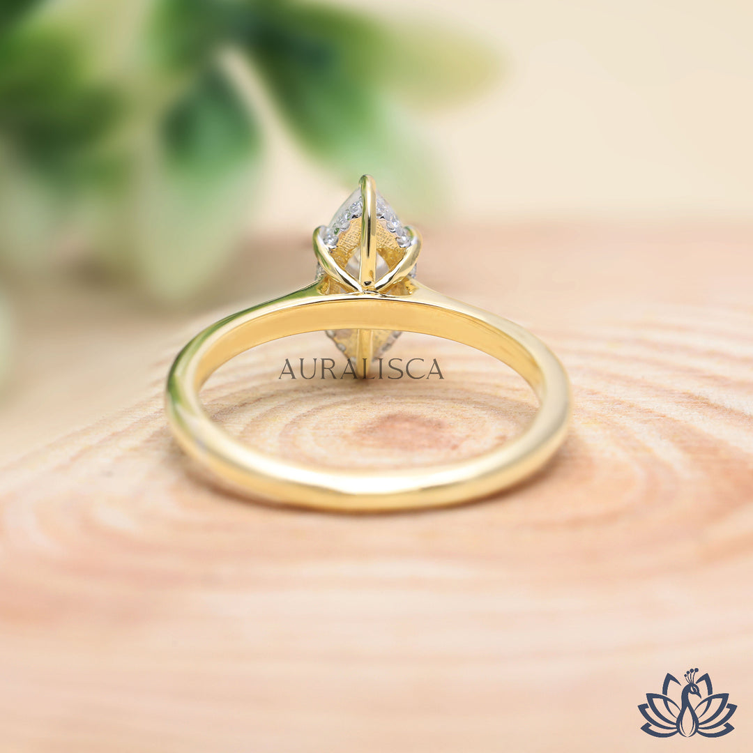 Marquise Solitaire Diamond Ring - Lab Grown