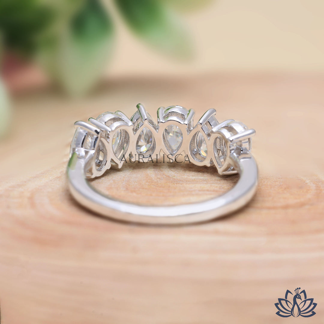 Pear Multi Stone Diamond Ring - Lab Grown