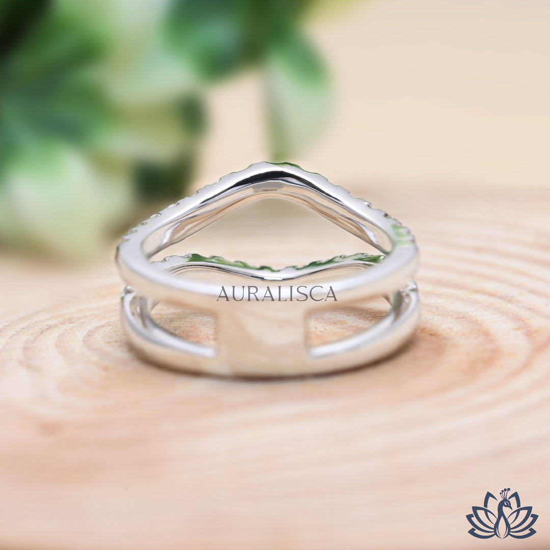 Round Designer Diamond Ring (Open Band) - Lab Grown