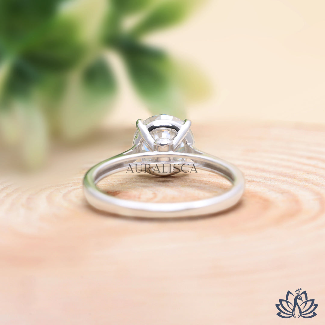 Round Solitaire Diamond Engagement Ring (Classic Prong) - Lab Grown