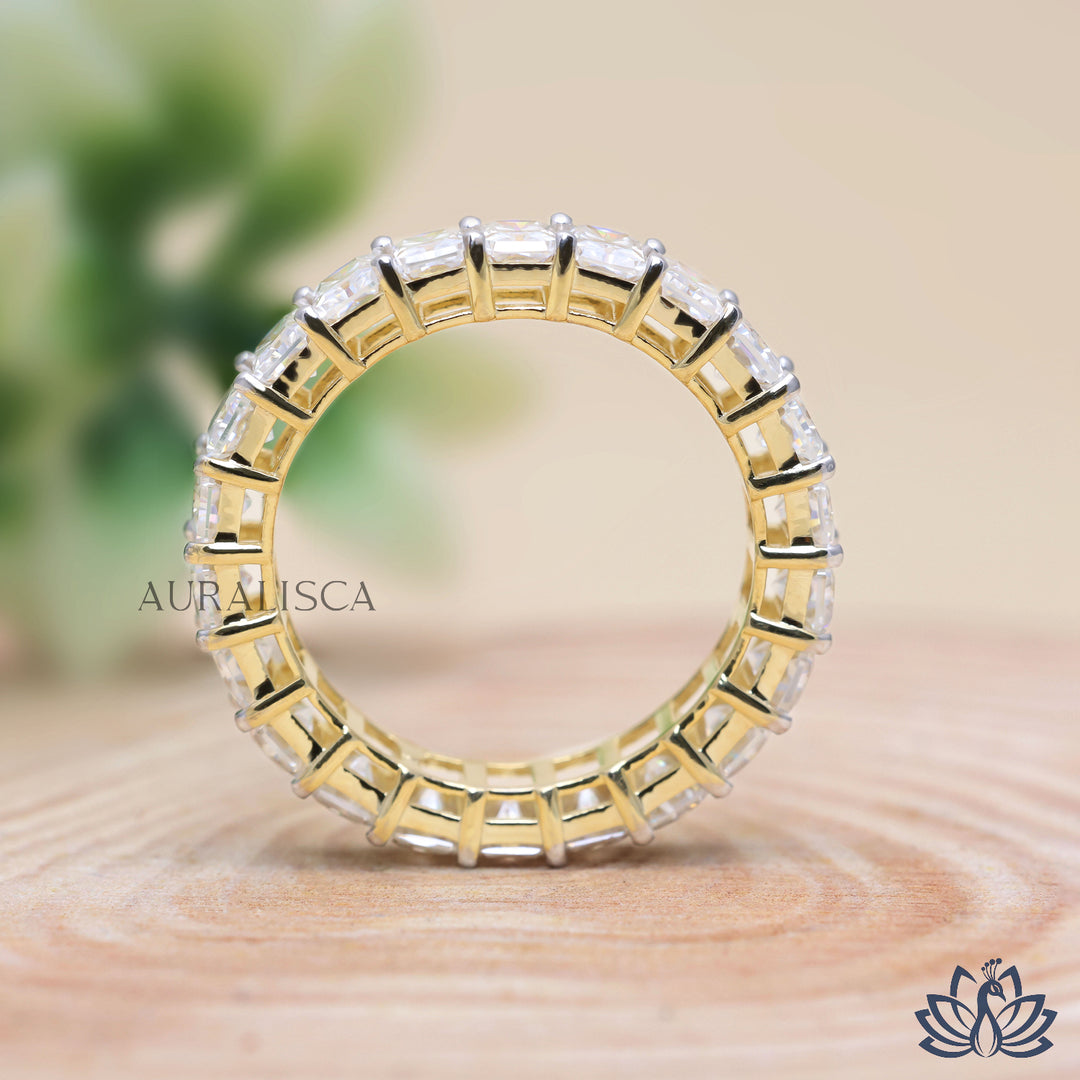 Emerald Full Eternity Diamond Ring - Lab Grown