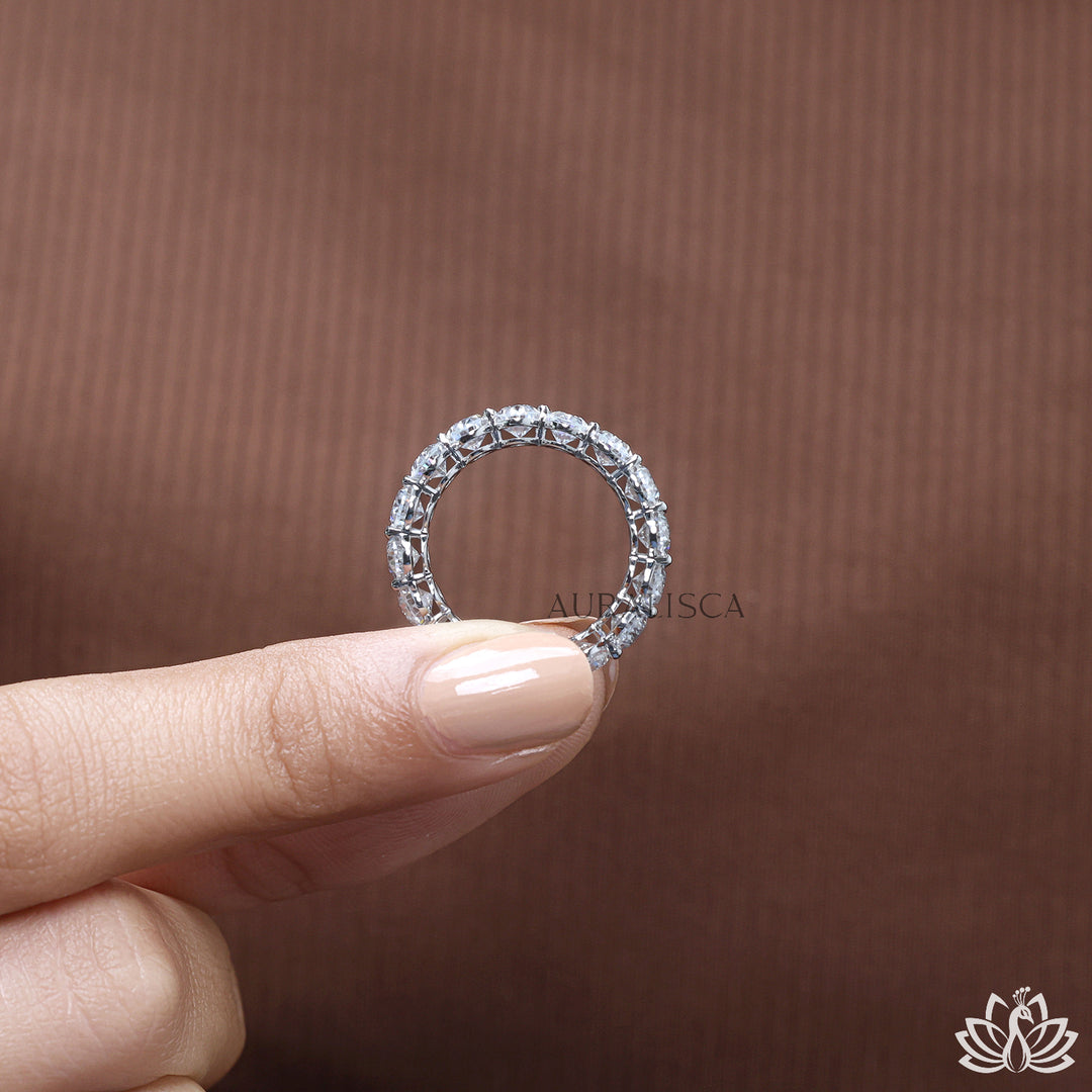 Oval Eternity Diamond Band - Moissanite Diamond